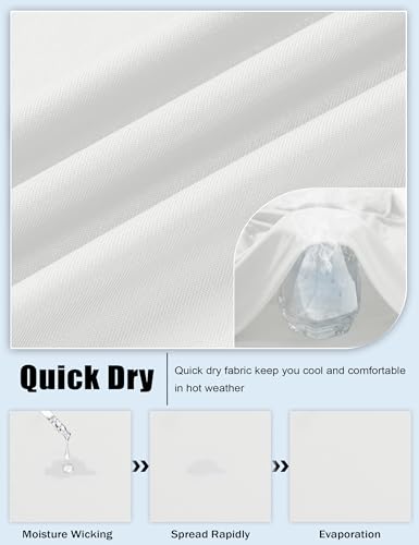 Men's Sun Protection Long Sleeve UPF 50+ T-Shirt - XL White Pack of 4