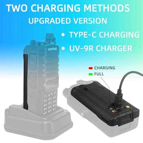 BAOFENG UV-9R Pro Battery,4800mAh USB-C Charge Replacement Radio BL-9 Battery for UV9R Pro Plus UV-9G BF-T57 GMRS-9R UV-XR (6 Pack)