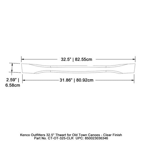Kenco Outfitters 32.5" Thwart for Old Town Canoes - Clear Finish