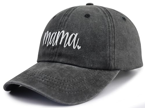 Funny Mama Hat for Women Black Classic Adjustable Washed Cotton Baseball Cap