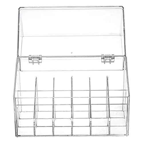 Foraineam 3 Pack Lipstick Holder Organizer with Lid, 18 Spaces Clear Acrylic Lipstick Display Stand Container, Dust-proof Beauty Makeup Storage Case for Cosmetic Dresser Vanity Cabinet Display