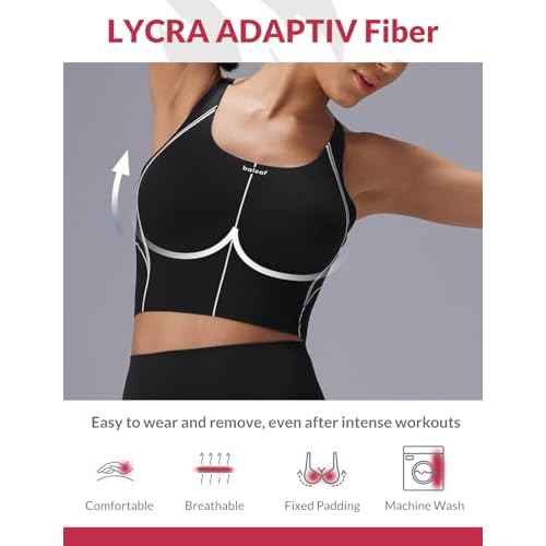 baleaf Freeleaf Broadway Womens Spaghetti Strap Dance Sports Bras, High Impact Crisscross Back, Padded Yoga Workout Tank Top