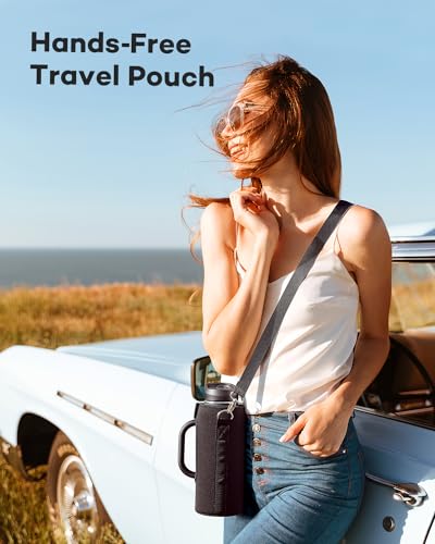 40 oz Insulated Stainless Steel Water Bottle with Handle - Leakproof & Double Wall