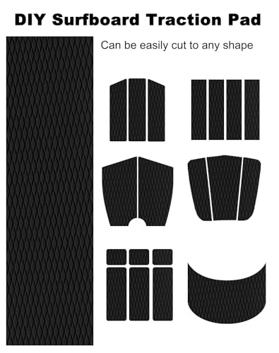 Black EVA Foam Surfboard Pad 47.2 x 11.8 Inches Non-Slip Deck Grip Marine Mat