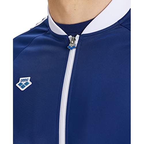 ARENA Men's Team Relax IV Track Jacket Front Zip Side Pockets Warm-Up Top Lightweight Athletic Retro Cool Bomber Jacket