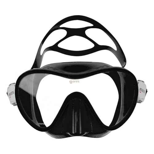 Mares Adult Combo Tropical Snorkeling Gear Set - Mono-Lens Frameless Silicone Mask, Semi-Dry Top w/Anti-Splash Snorkel