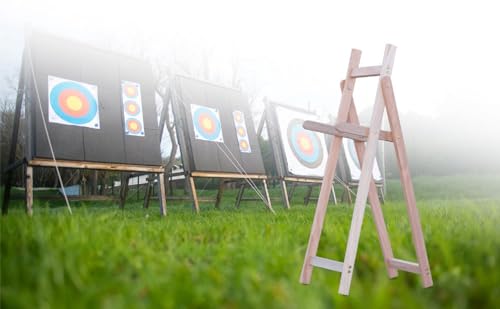 Wooden Archery Target Stand for Recurve, Longbow & Compound Bow - Adjustable & Portable