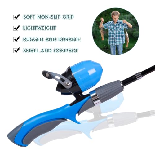 Kids Fishing Pole Set 2 Pack - Portable Rod and Reel Combo for Children