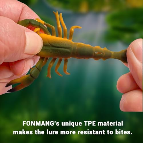 Crayfish Lure Soft Plastic Bait for Bass Fishing, Realistic Creature Brawler