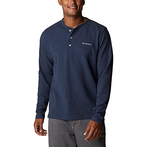 Columbia Mens Pine Peak Waffle Long Sleeve HenleyHiking Shirt