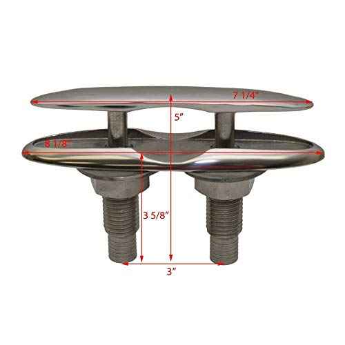 Attwood 66519-1 Retractable Low-Profile Stainless Steel Marine Boat 8-Inch Neat Cleat