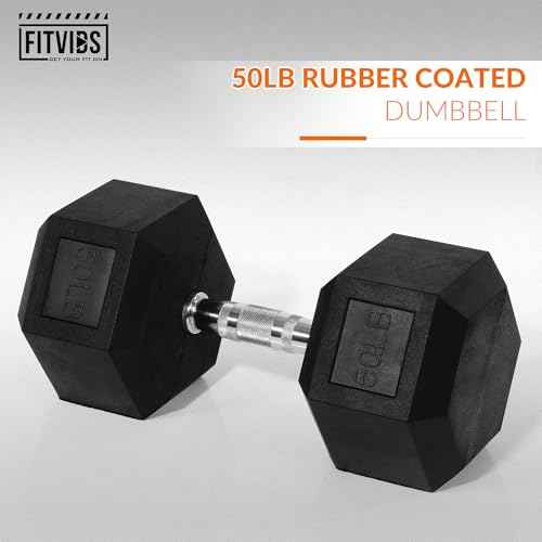 Fitvids Hex Dumbbells Rubber Coated Hand Weights for Exercises and Fitness, Single?s