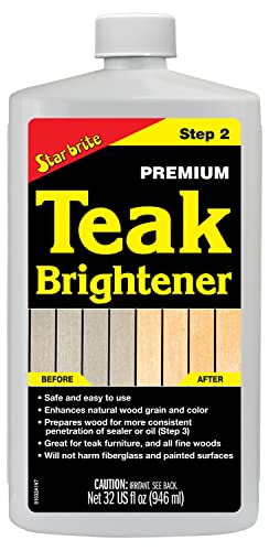 Star Brite Premium Teak Brightener 32 Ounce - Restores Natural Wood Tone & Grain