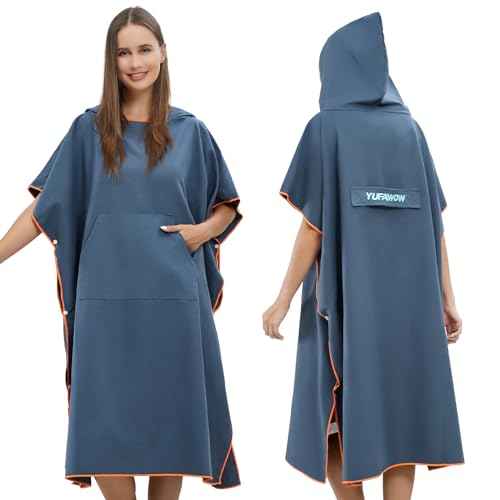 Men Women Hooded Towel Changing Wearable Cloth Swimsuit Bikini Coverup Dry Robe Bathing Swim Parka Jacket Suit Dress Wrap Plus Size for Beach Hiking Pee Surf Board Pool Shower