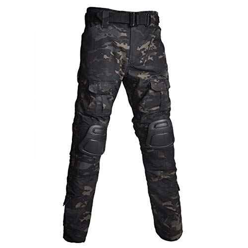 HARGLESMAN Men's Tactical Military Suits Long Sleeve Fitting Amry Uniforms Combat Shirt and Pants with Knee Pads