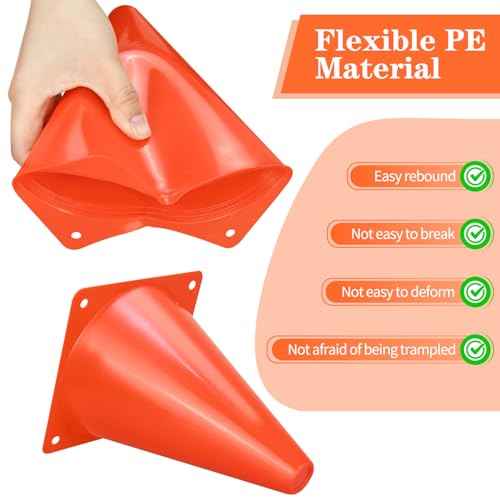 12/24/50pcs Soccer Cones, 7" Soccer Cones, Plastic Traffic Cones, Training Cones for Basketball Football Skating Drills Practice