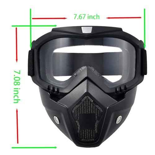 Paintball Mask Anti Fog,Airsoft Mask Full Face,Tactical Mask, Motorcycle Helmet Goggles with Removable Face Mask for Men Women