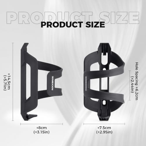 RockBros Bike Water Bottle Holder Black Lightweight Adjustable Cycling Cage