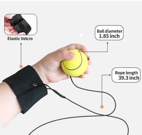 ZUYEE Wrist Return Ball 1.85 Inch Sports Wrist Balls On A String Rubber Rebound Balls (Basketball, Baseball, Soccer) Wristband Toy for Children Kids Gift Exercise or Play (4 PCS)