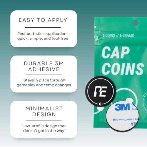 6g Pickleball Paddle Weights & Counterbalance Cap Coins – End Cap Weights for Faster Hands