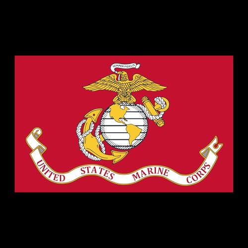 US Marine Corps Flag Vinyl Decal - Large 4 x 6.5 Inch Vehicle Bumper Sticker - USMC Flag for Trucks - Window Sticker - Variation of THIS listing