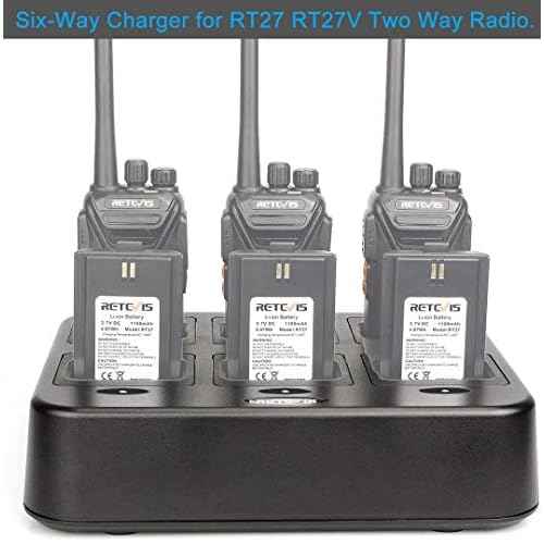 Retevis RT27 RT27V Walkie Talkies Charging Base, Six-Way Charger Station (Not for RT22), Multi Unit Rapid Gang Charger, Compatible with Retevis RT27 RT27V 2 Way Radios (1 Pack)