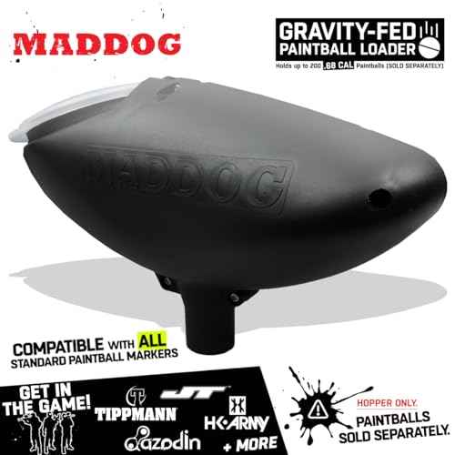 Maddog 200 Round Paintball Loader ? .68 Cal Gravity-Fed Hopper | Universal Paintball Marker Accessory