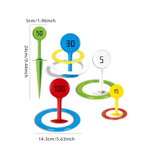 Outdoor Kids Ring Toss Game Set - Colorful Lawn Play for Ages 3+