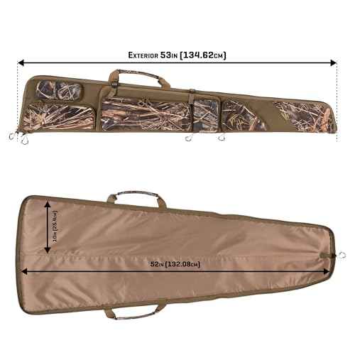 Allen Company Gear Fit Pursuit Waterfowl Shotgun Case - 52" Lockable Soft Gun Case with Adjustable Panel - Neoprene Pockets with Oversized Storage for Hunting Gearl - Realtree Max-7 Camo