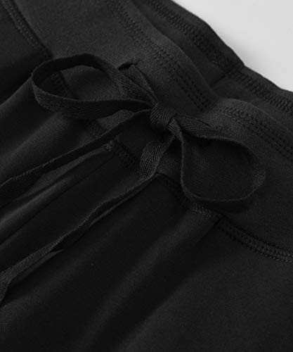 X-Large Petite Women's Cotton Sweatpants with Pockets - Black