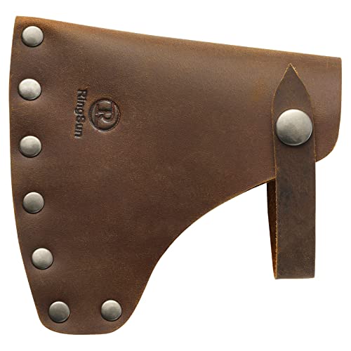 Brown Leather Hatchet Cover for Axe Sheath - Durable Full Grain Leather