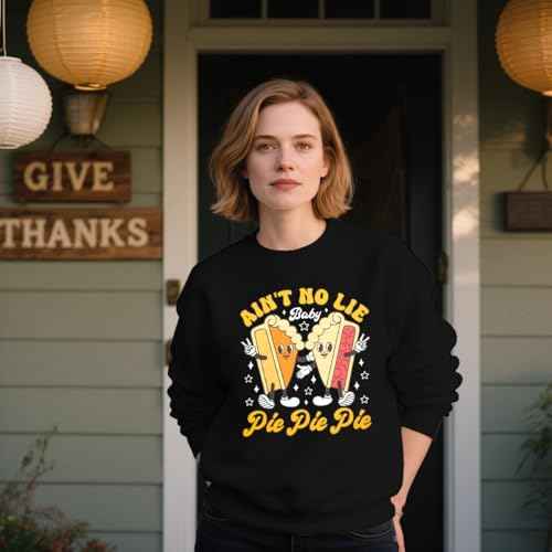 Thanksgiving Sweatshirt Women's Funny Pumpkin Pies Graphic Shirt Fall Thankful Casual Long Sleeve Pullover Tops