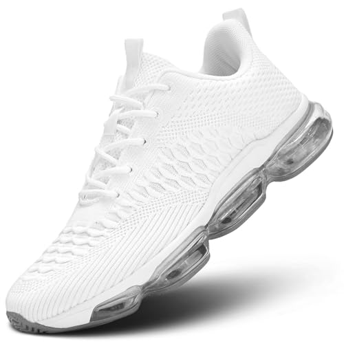Socviis Men's Air Cushion Running Shoes Breathable Tennis Sneakers White 11 - Casual Sport
