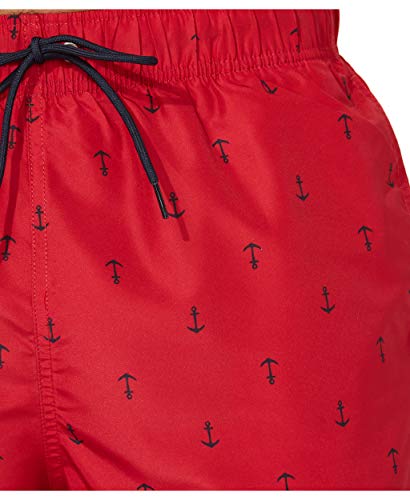 Men's Quick Dry Anchor Print Swim Trunks - X-Large Racer Red