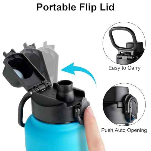 Auto Spout Lid for Bubba Trailblazer 24 32 40 oz Stainless Steel Water Bottle, Lid Compatible with Bubba Flo Kids 16oz Wide Mouth Water Bottle, Portable Replacement Cap