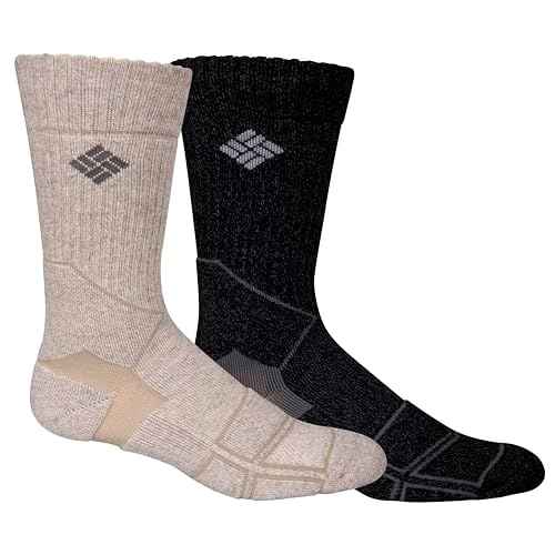 Columbia Mens 2 Pack Medium Weight Hiking Crew Socks