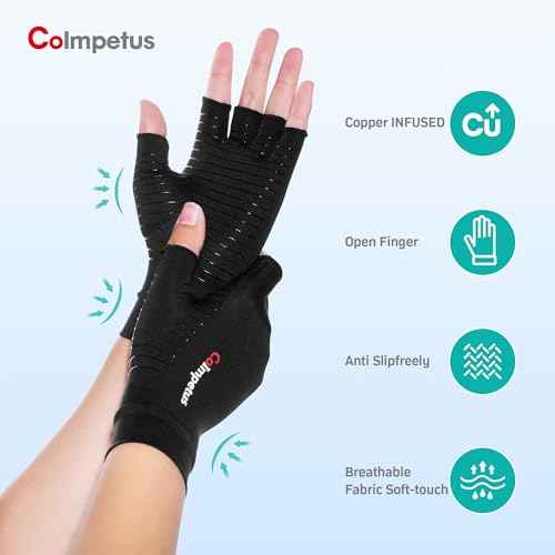 Micro-Pressure Sensation Arthritis Gloves, Fingerless Non-Slip Breathable Gloves for Arthritis Carpal Tunnel Pain Relief, Hand Pain, Fit Women & Men | Medium