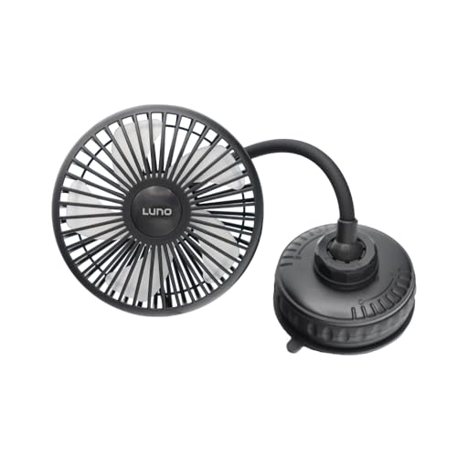 Car Camping Fan with Suction Cup Mount - USB-C Portable Fan for Vehicles & Tents