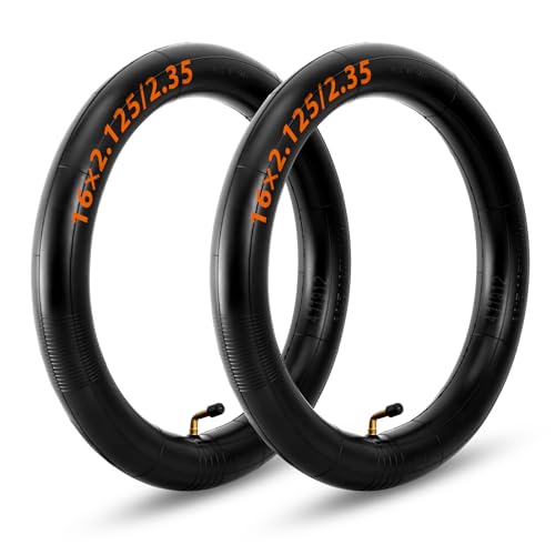 16 Inch Bike Inner Tubes - Heavy-Duty Compatible with Electric Scooters - 2 Pack