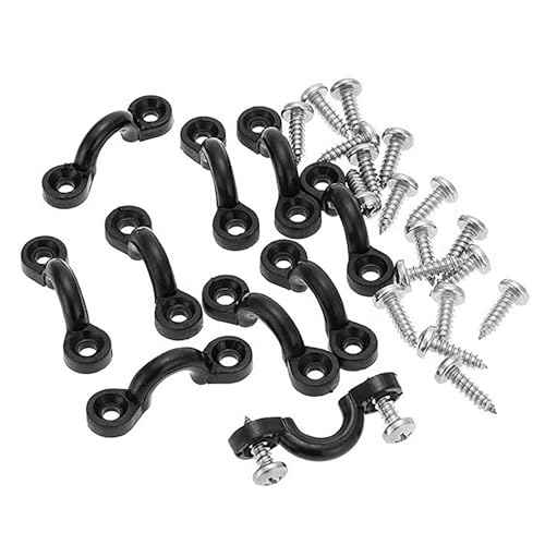 CoguZed 10Pcs Kayak Rigging Kit - Nylon Bungee Deck Loops with Eye Hooks, U Hooks, Boat & Kayak Deck Tie Down Kit