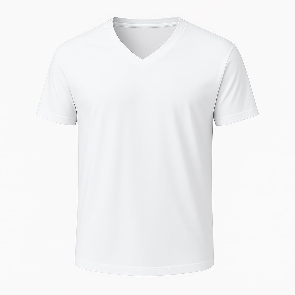2-Pack Bulk Men’s V-Neck T-Shirts – Soft Pre-Shrunk Premium Cotton, Short Sleeves, Reinforced Collar, Crew Neck, Casual Fit