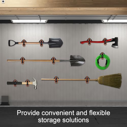MagitcSee 4 Pack Magnetic Shovel Holders for Truck & RV, No-Drill Heavy Duty Tool Mount Orange