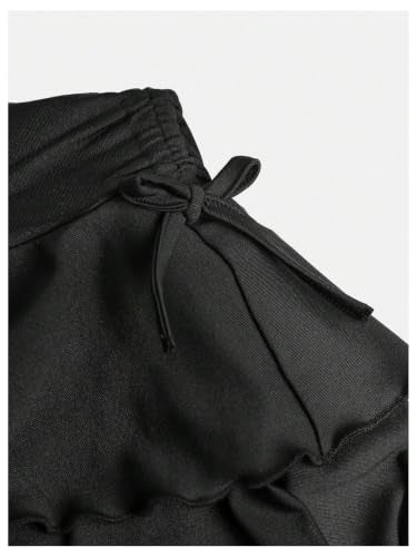 Girls Mini Skirt with Built-in Shorts - 11 Years, Plain Black - Cute & Comfortable