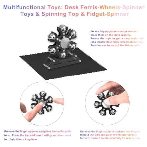 Desk-Fidget-Toys for Ferris-Wheels-Spinner: Metal Kinetic-Spinner 4mins, Cool-Gadgets for Kid Children Teen Adult EDC-Toy, ADHD Tools Cool-Stuff Stress Relief for Office Home School Christmas