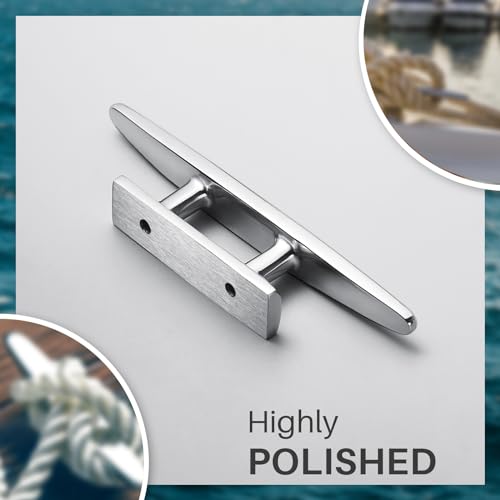 5 Inch Marine Grade Stainless Steel Boat Cleats Pack of 4 with Installation Hardware