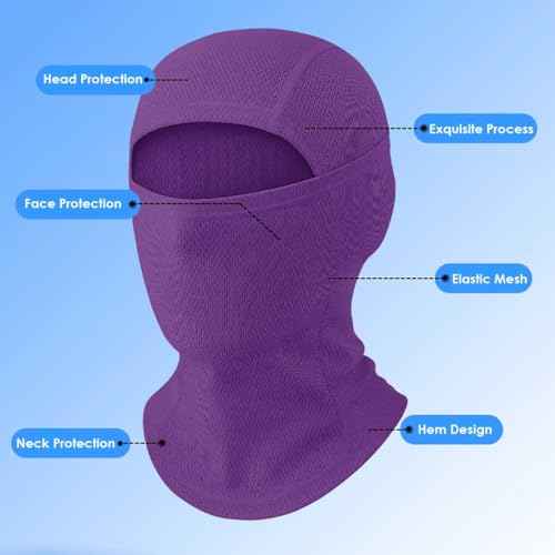 Ski Mask for Men & Women Balaclava Face Mask Summer Breathable Full Head Shiesty Masks for Football Motorcycle UV Protection