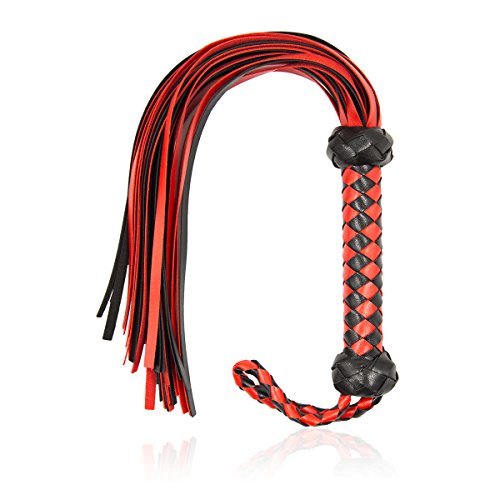 Red Horse Riding Crop 23 Inch Faux Leather Equestrian Whip for Training