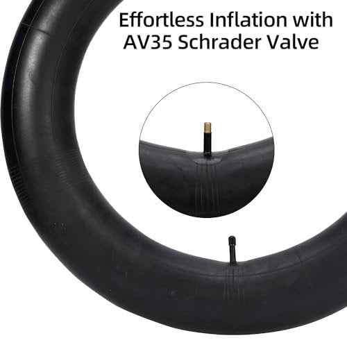20x4.0 Fat Bike Tubes(2-Pack) with AV35 Schrader Valve - Ideal for Fat Tire Electric Bikes and Mountain Bicycles(Includes 2 Tire Levers)