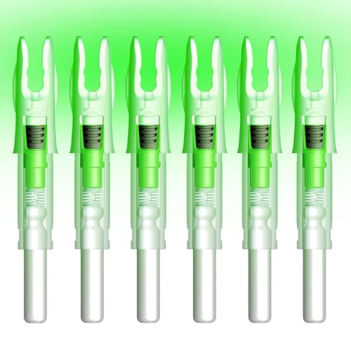 Lighted Arrow Nocks for Archery with ON/OFF Switch, Green, 165" Diameter - G Variation