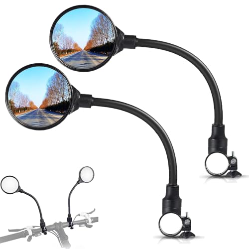 Bicycle Rearview Mirrors 2-Pack - Wide Angle, Adjustable & Shockproof